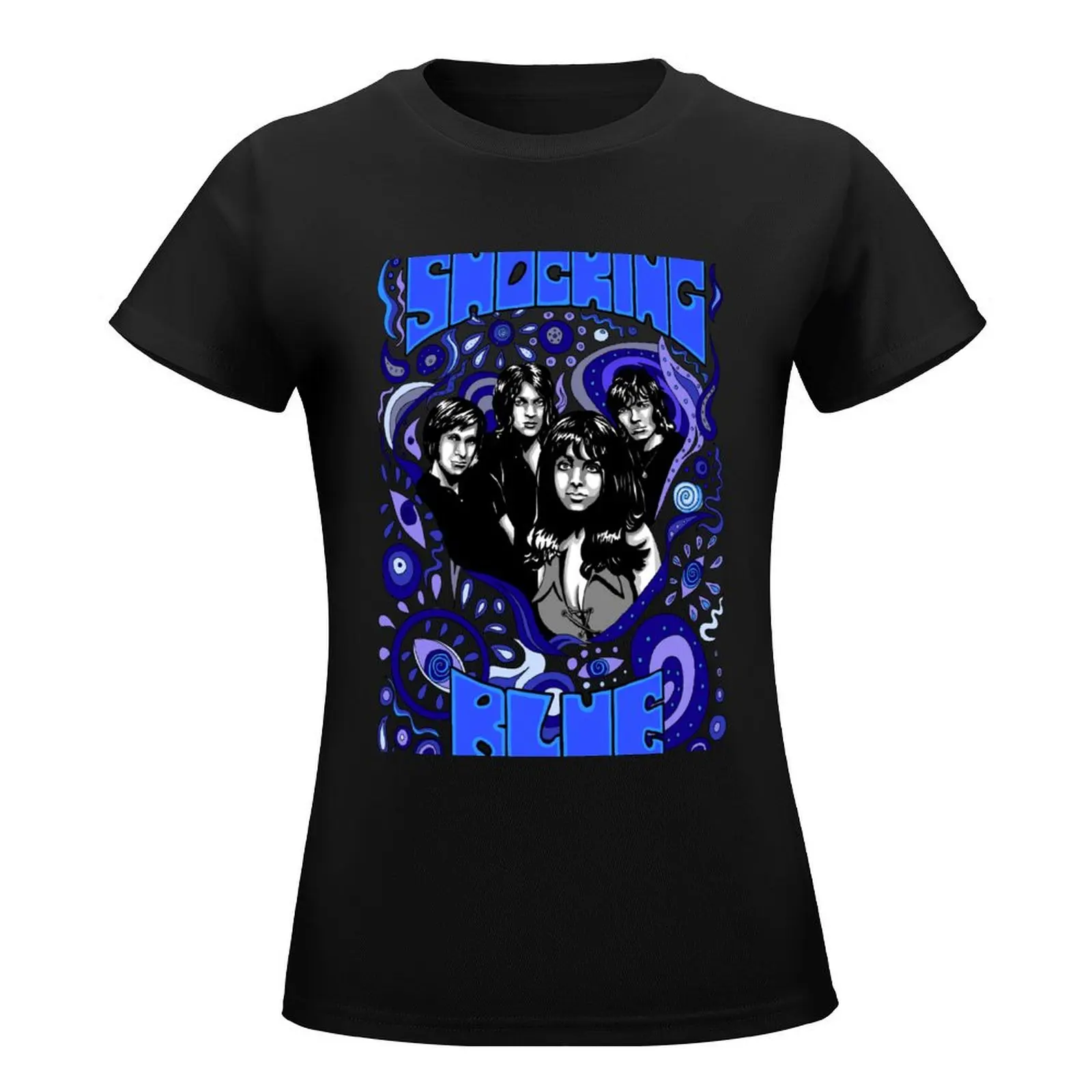 Shocking blue T-Shirt oversized tees Women's summer blouses 2024