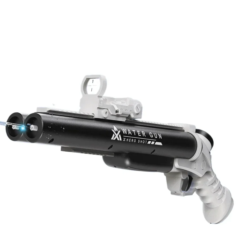 Fully Automatic Shotgun Water Gun with Scope Toy, 물총 장난감 Continuous Spray Gun Summer Swimming Pool Toys for Children and Adults