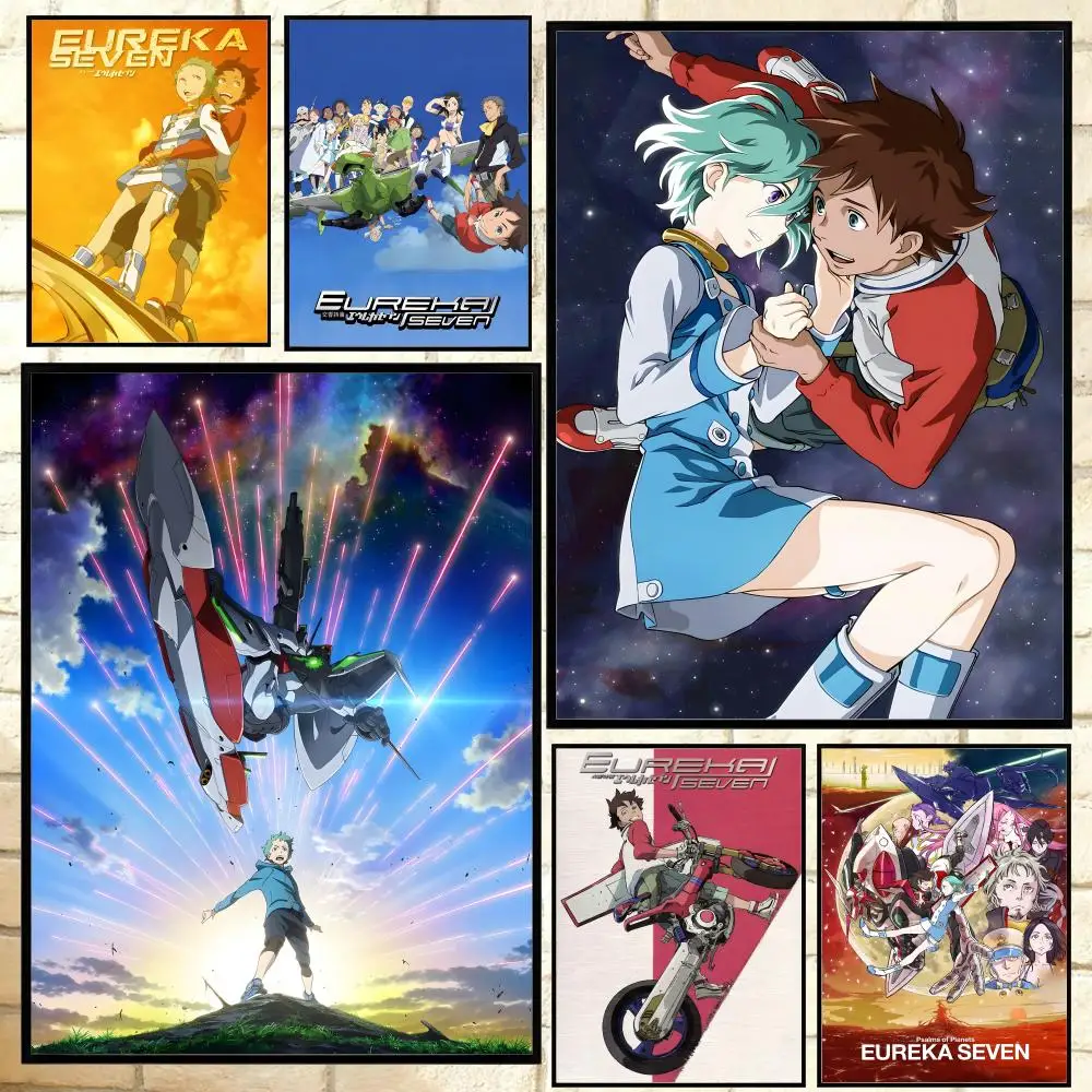Klassischer Anime Eureka Seven Poster, vielseitige HD-wasserdichte Wandkunst, selbstklebende Dekoration für jeden Raum, ideales Geschenk