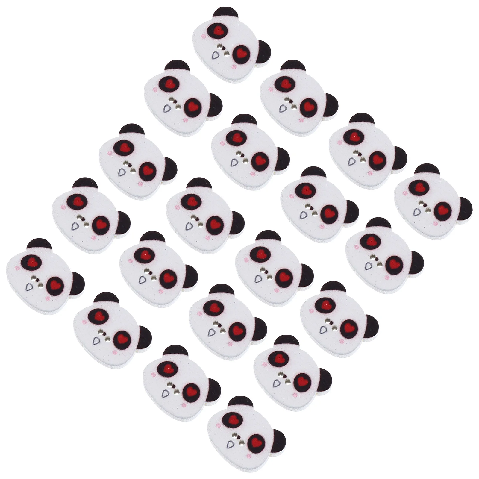 100 Pcs Panda Head Wooden Button Handcraft Buttons Cute Scarf Sewing Fasteners Decorative