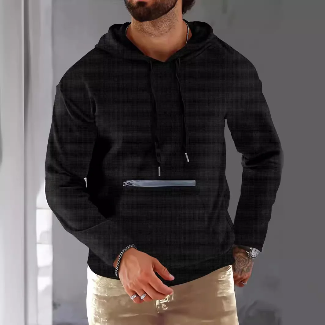 

New Waffle Sports Sweater Zipper Drawstring, This Classic Model Is Factory Direct Sales, Spot First Delivery