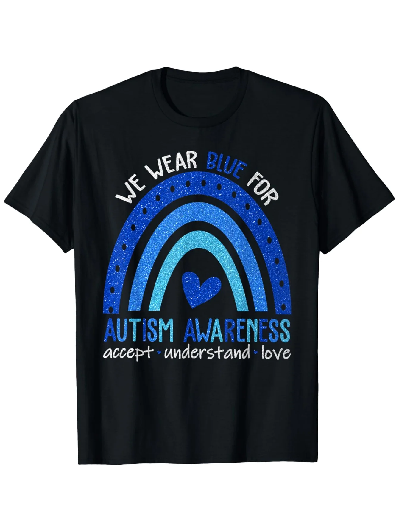In April We Wear Blue Autism Awareness Men Women Autism T-Shirt T-shirt for St. Patrick'S Day Easter Gifts for Father'S Day Moth