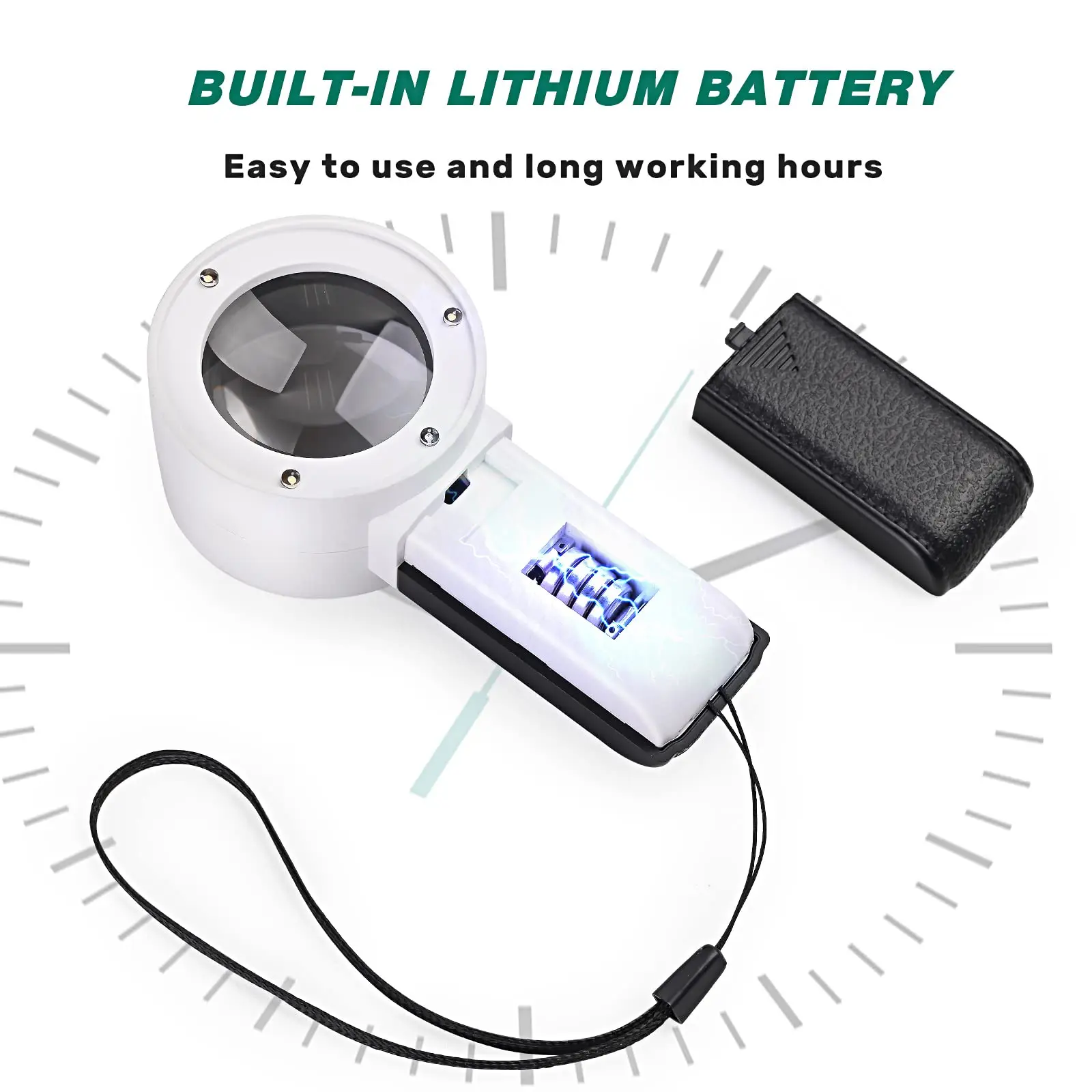 Imagem -03 - Lupa Profissional com Luz uv Led Óculos Ópticos de Camada Dupla Lente de Lupa Portátil Lupa de Jóias para Senior 30x