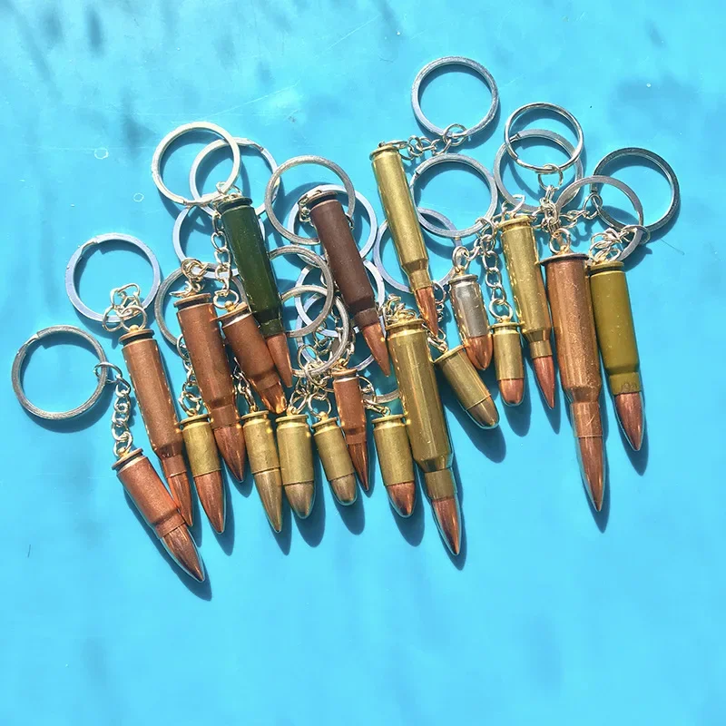 Pure Copper Bullet Keychain Creative Gift Subtle Craftsmanship War Wolf Two-Item Necklace Miniature Model Home Decorations