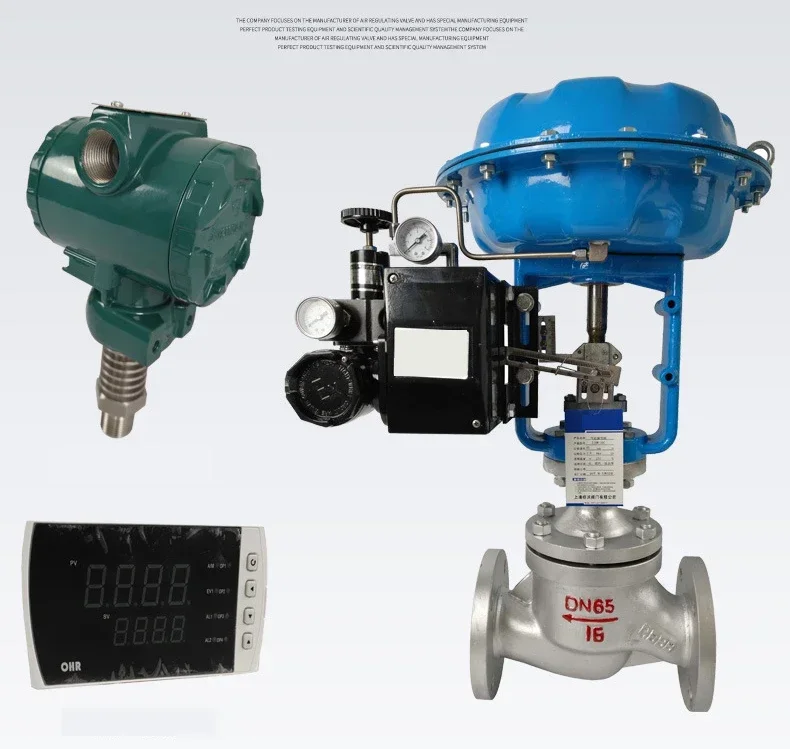 صمام تعديل هوائي من الفولاذ المقاوم للصدأ 304 Globe Va-lve مع محدد موضع ذكي 4-20mA صمام تحكم تنظيم #3