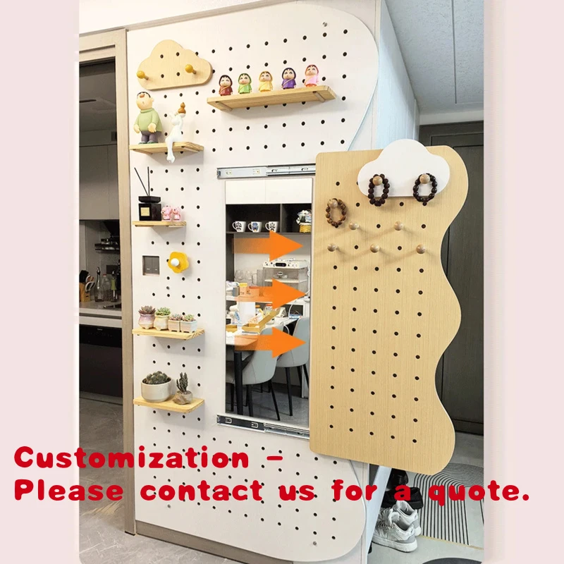 Customize.Multi-function Pegboard Display Stand Wall-mounted Wooden Shelf Aromatherapy Bracelet & Jewelry Organizer Display Stan