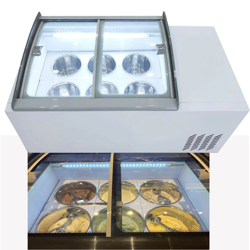 

High Quality Supermarket Ice Cream Display Freezer Showcase Commercial Refrigerator Ice Cream Dipping Cabinet