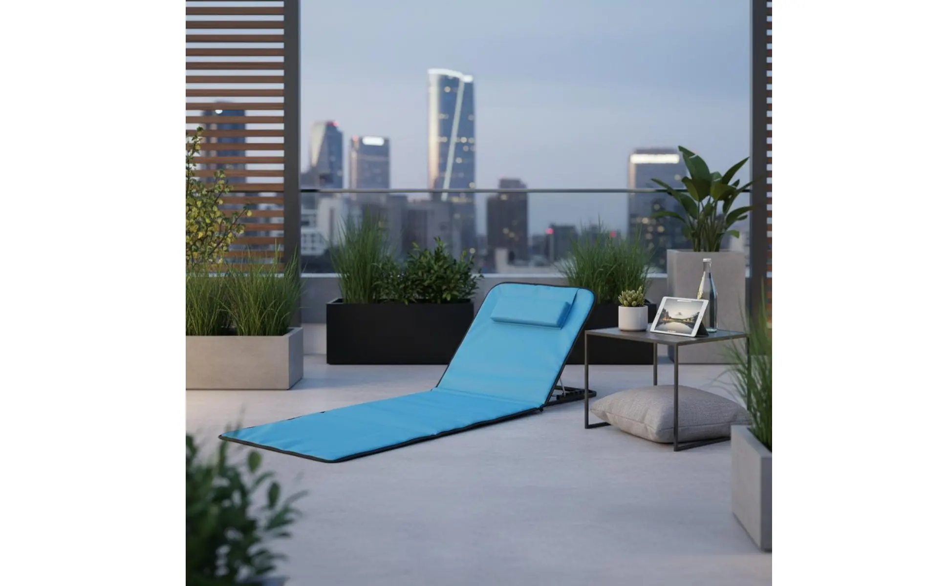 Portable Beach Lounger Foldable Folding Beach Lounger Adjustable Ground Chair Built-in Pillow Camping Floor Seat Storage Pocket