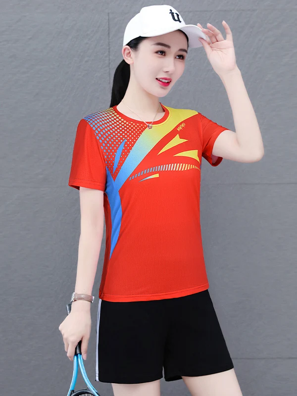 퀴 드라이 스포츠 세트 여성용 여름 2025 신상 운동복 아침 달리기 테니스 의류 배드민턴 슈트 투피스 세트