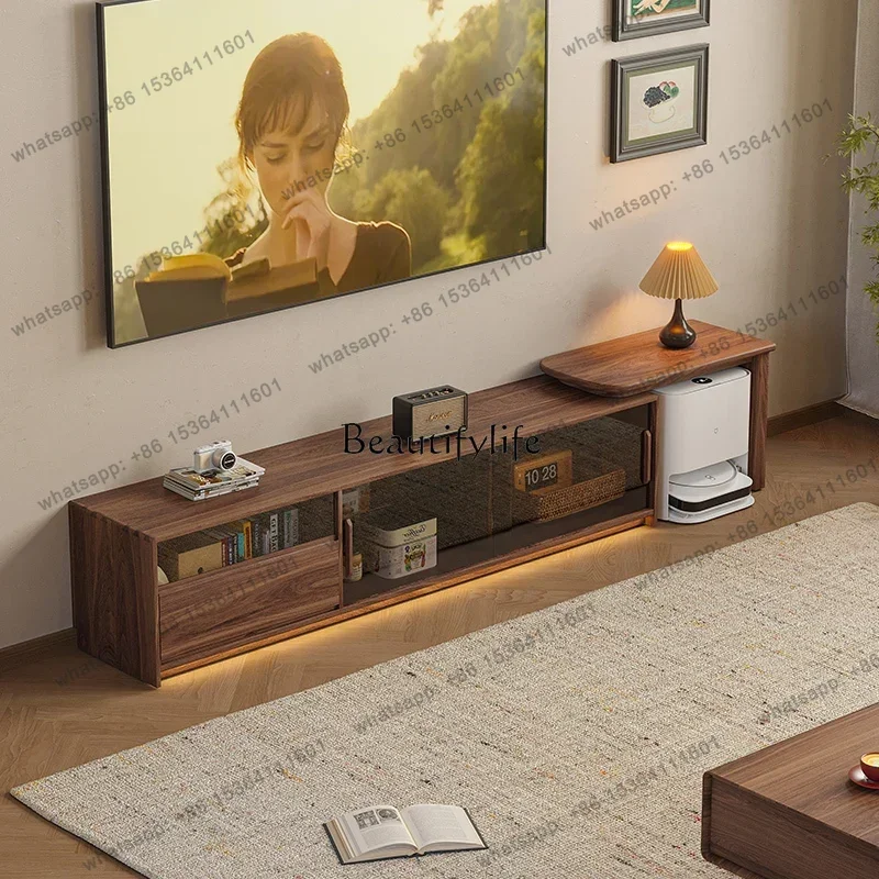 North American black walnut antique TV cabinet solid wood living room adjustable retro locker