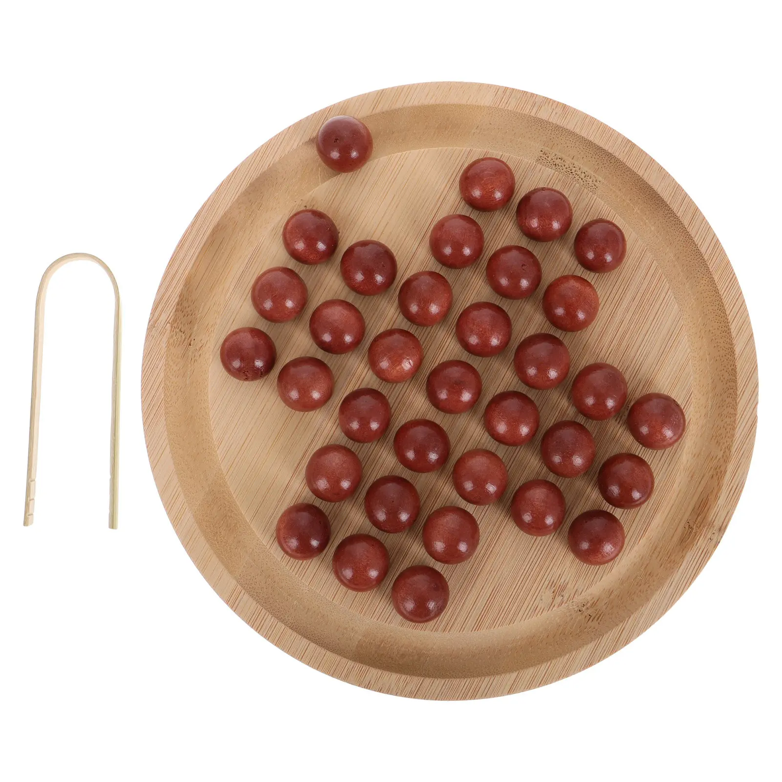 

1 Set Educational Bamboo Chess Game Single Board Game Intelligence Development Indoor Fun Portable Solilaire