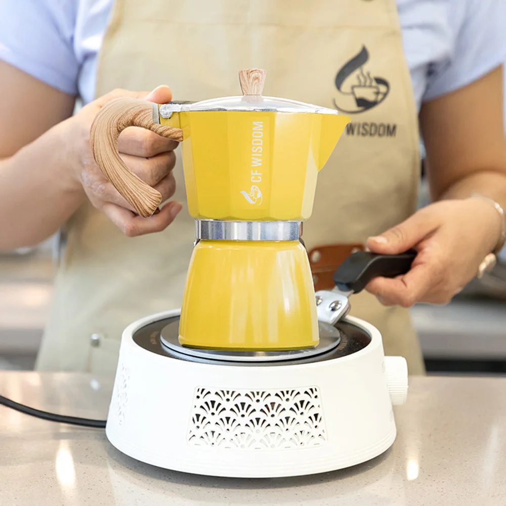 CF WISDOM كلاسيكي إيطالي نمط موكا وعاء 300 مللي معطف عالي الحرارة صمام واحد دائم المدمجة ماكينة الاسبريسو القهوة بروير التخييم