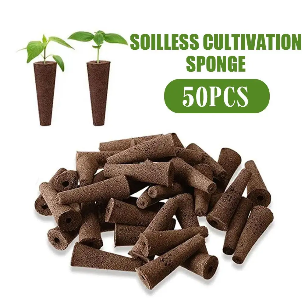 50/100/200 unidades de Esponjas de Crescimento e Substituição para Raízes, Plugs de Iniciação de Mudas Hidropônicas para AeroGarden e Plantas de Jardim Interno