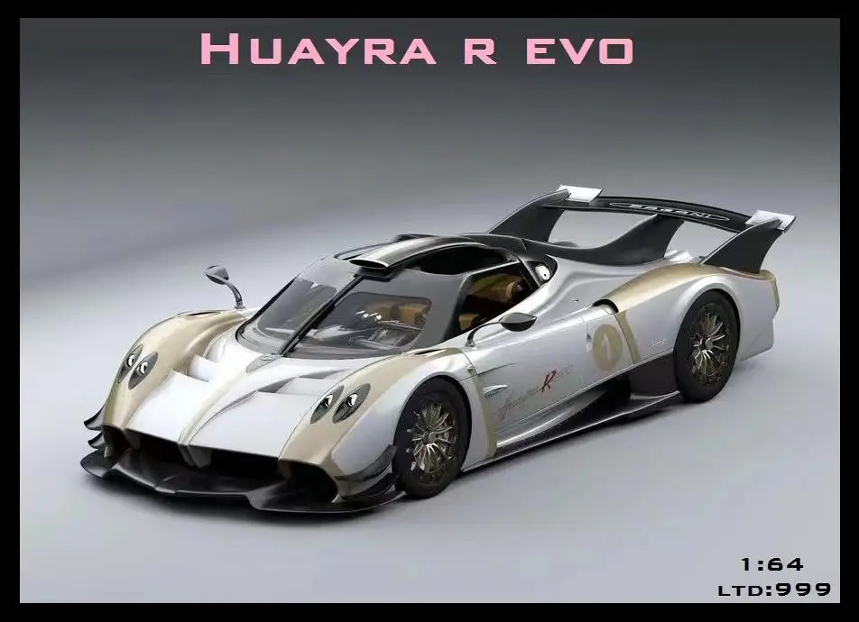 Huayra R EVO نموذج سيارة دييكاست بيضاء ، No .. 1 Limited999 ، أعلى 1:64 ، طلب مسبق