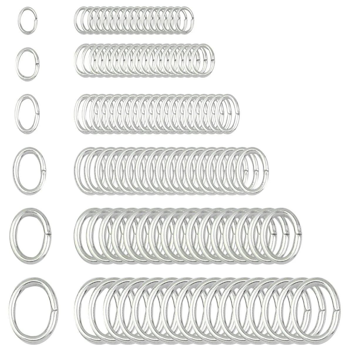 200pcs Oval Round Stainless Steel DIY Jewelry Findings Open Single Loops Jump Rings Split Ring For Jewelry Making DIY 3/4/6/8mm