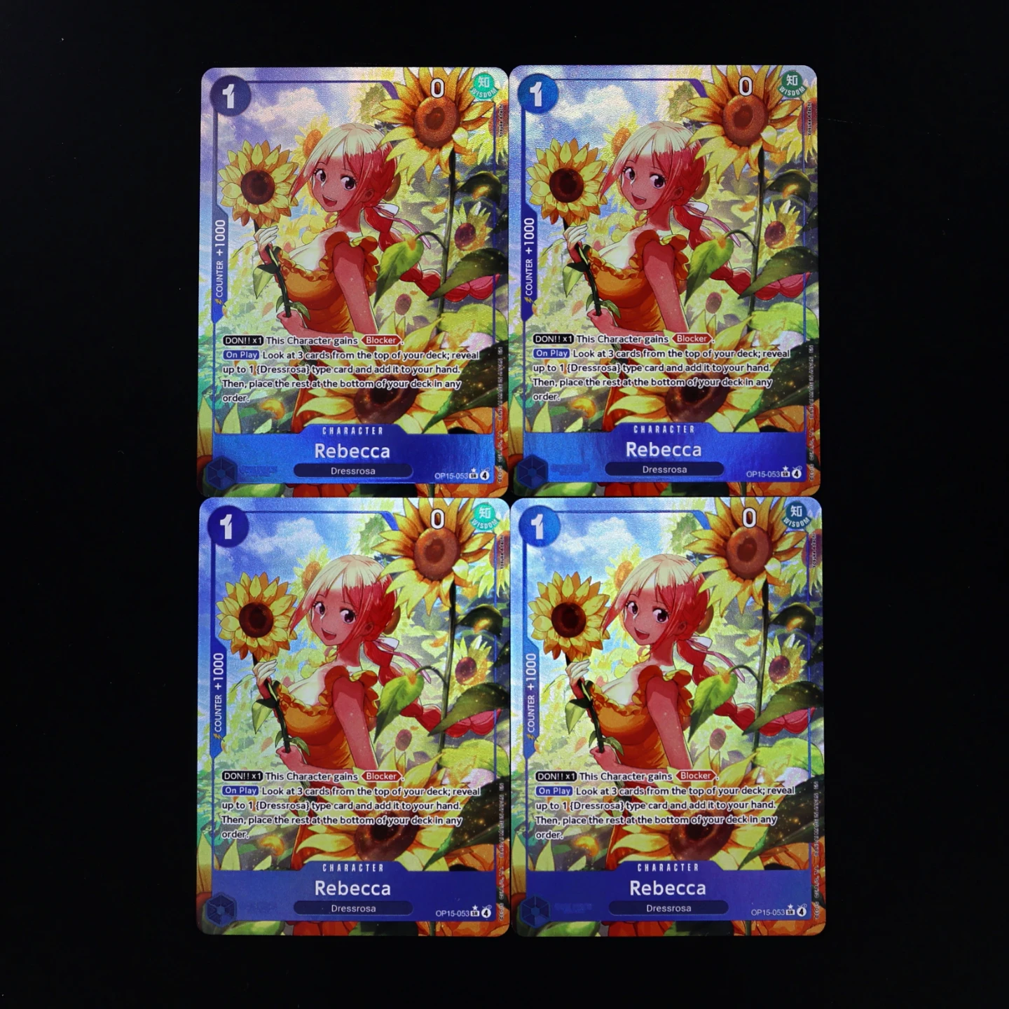 

Коллекционная карта One Piece TCG OPCG на английском языке OP15-053-Rebecca 1 Cost Blue Rebecca OP15 KAMI's Island, текстурированная фольгированная карта, аниме-карточка