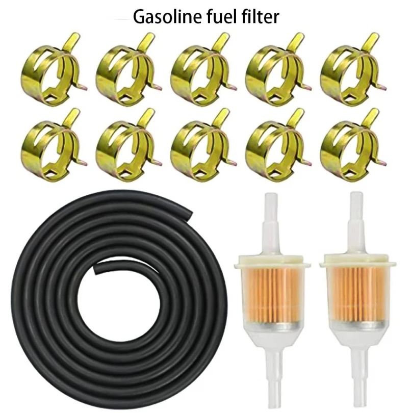 

Bike Small Engine 6-8mm Petrol Fuel Filter Kit Gasoline with Clip Hose Pipe Motorcycle Dirt Oil Line Gas