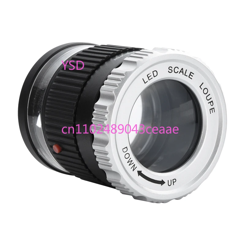

40X Double-Lens Magnifying Glass (With Scale & Light, for Jewelry, Antique, Jade Identification & Banknote Verification)