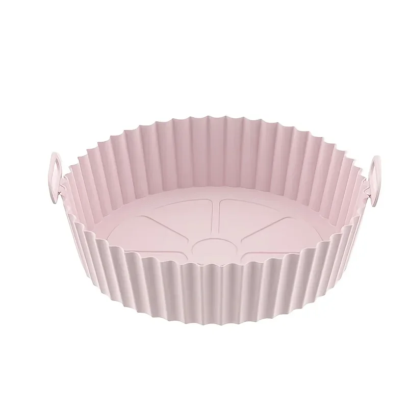 1PC Reusable Airfryer Pan Liner Accessories Silicone Air Fryers Oven Baking Tray Pizza Fried Chicken Airfryer Silicone Basket