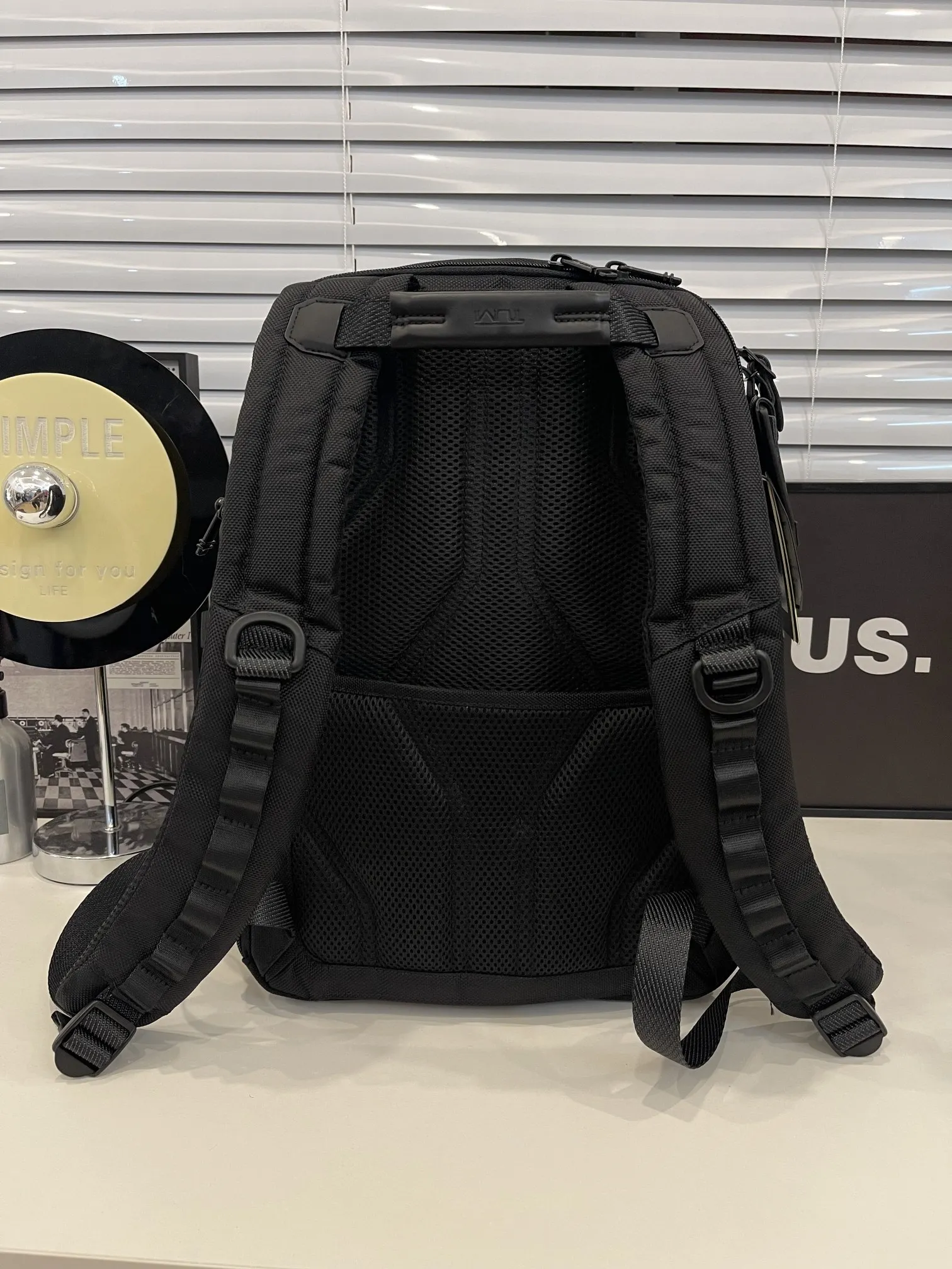 Alpha Bravo Ballistic Nylon Men Backpack Business Commute Travel Bag Water-Resistant Durable Multi Pocket Adjustable