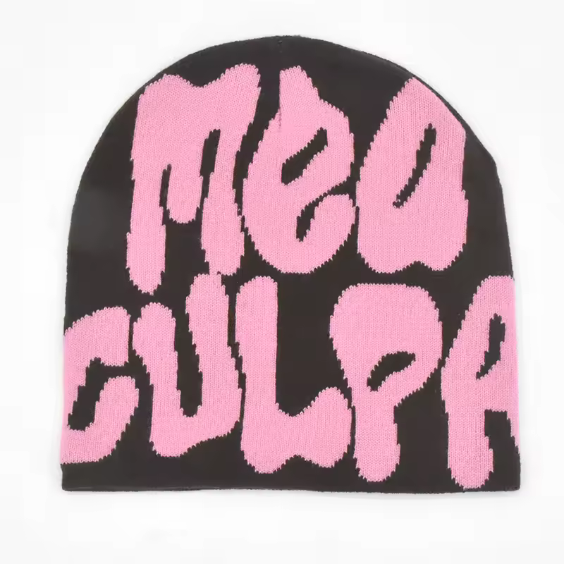 Mea Culpa Knitting Beanies Hat For Women Men Couple Y2K What's In Fashion Bonnet Kpop Wool Skullies Hoods Lady Caps Gorro шапка - Image 14