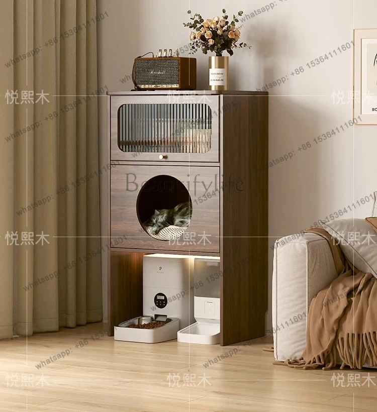 Storage Cabinet Pet Cat Litter Box Above Storage Cabinet Household Balcony Dust Storage Cabinet