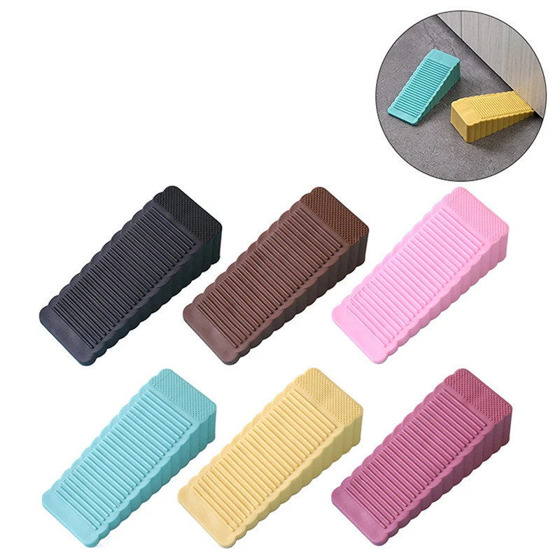 

6PCS Safety Silicone Door Stop Stoppers Block Wedge Doorstops Door Stopper Home Office Door Rear Retainer Anti-collision Stop