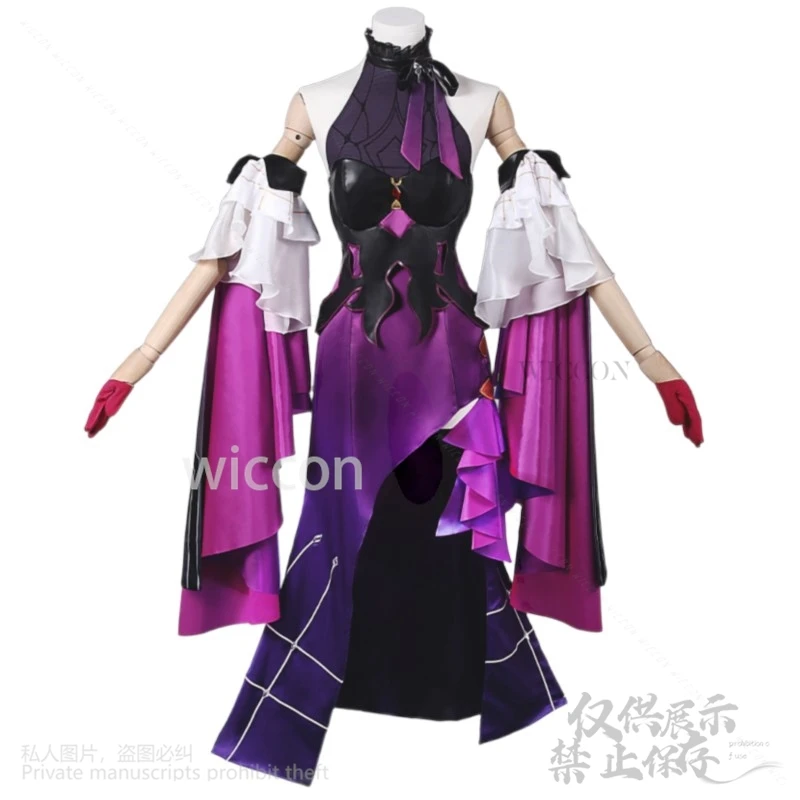 كافكا تأثيري أنيمي لعبة هونكاي: ستار السكك الحديدية زي الحفل مساء فستان لوليتا جيراي كي الفتيات امرأة الباروكات هالوين مخصصة