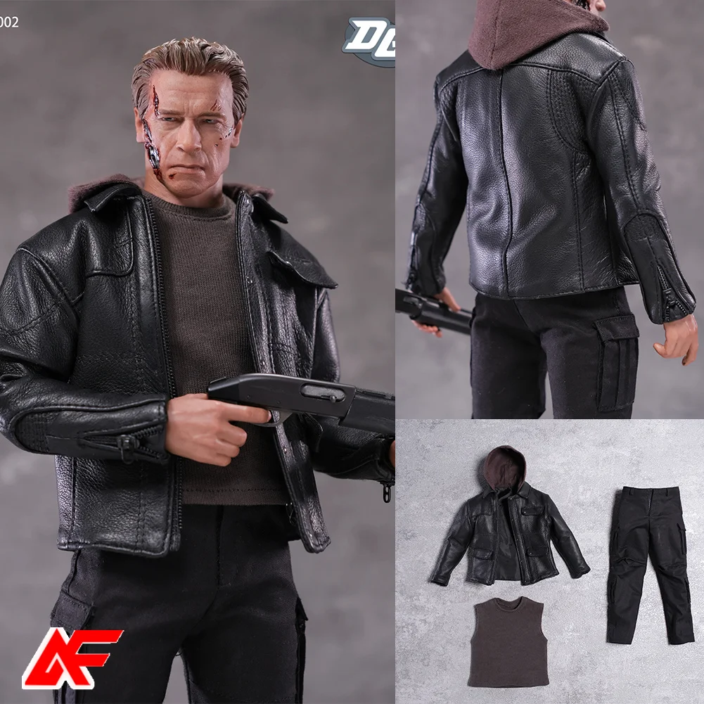 DeGaotoys DG-002 1/6 Arnold T800 Lederen Pak Vest Broek Cool Volwassen Man Kleding Model Fit 12 '' Mannelijke soldaat Action Figure Body