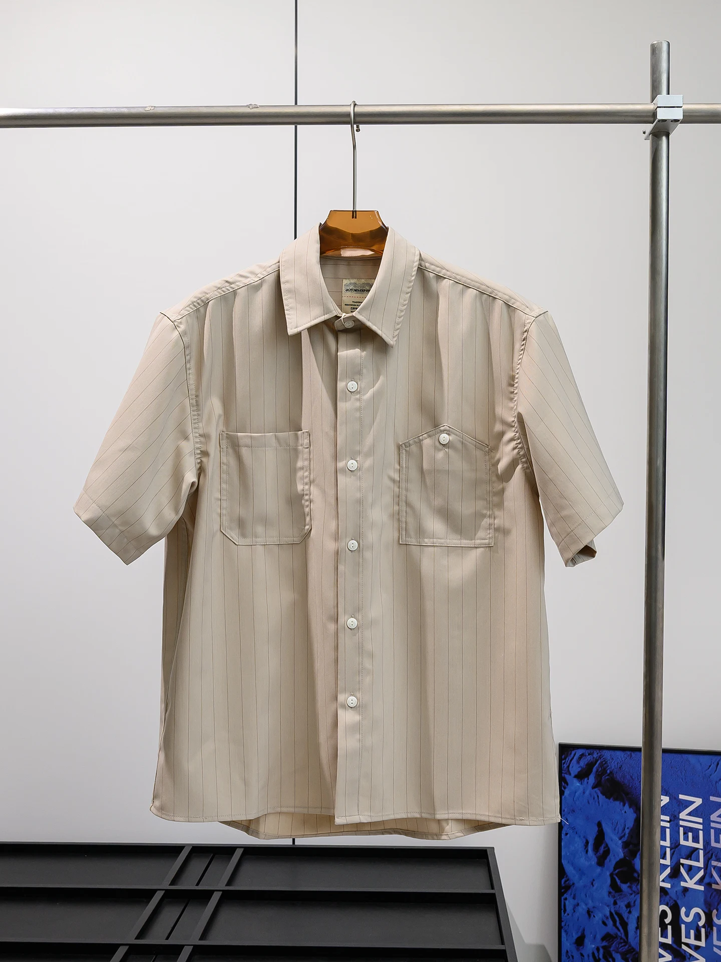 

Retro Artistic! Drapey Loose Fit! Summer Men's Classic Stripe Short Sleeve Shirt Stylish Casual Breathable Comfortable Chines...