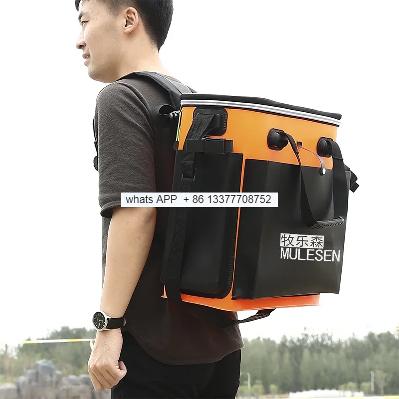 Thickened Fold Soft Double Shoulder Fish Bucket Material Equipment Bucket Bag