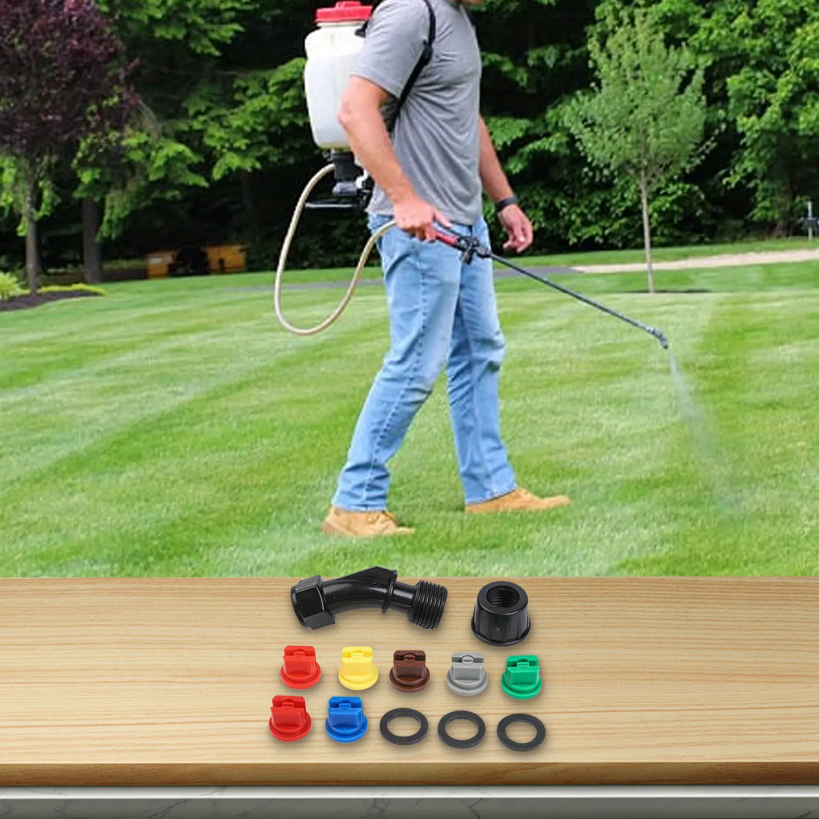 Lawn Nozzle Kit Garden Power Equipment Tool Parts Spray Nozzle Spray Jet Four Spray Modes Garden Lawn Backpack Sprayer