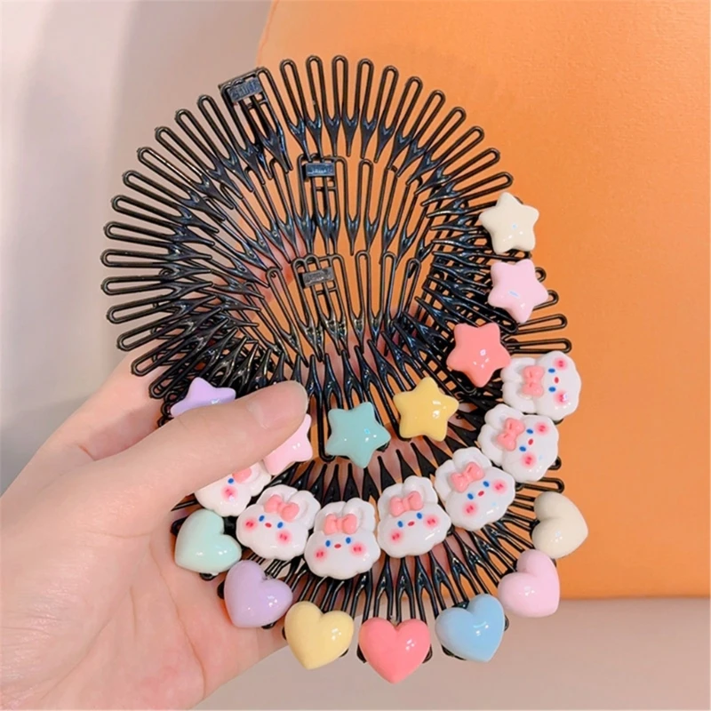 Full Circular Stretch Comb Headbands Flexible Plastic Circle Comb Full Circular Tooth Headband Hair Wrap Hairband Holder