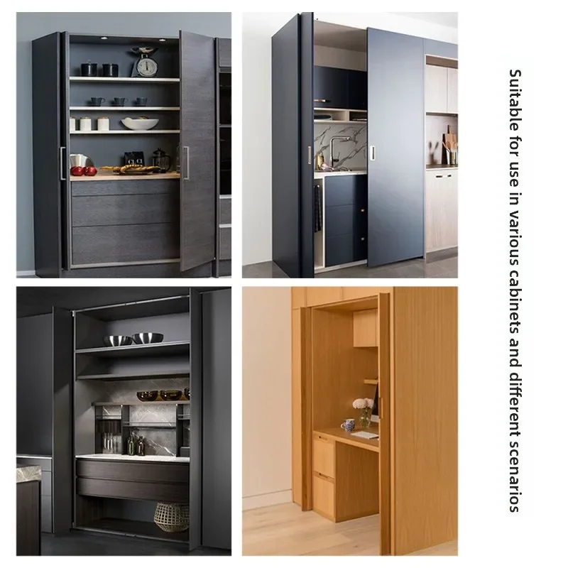 Invisible Folding Household Hidden Door Turnstile Wardrobe Cabinet Side Insert Insert Invisible Silent Rail