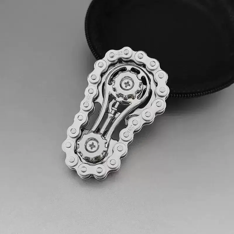 Metal chain wheel mechanical flywheel fingertip gyroscope anti pressure anxiety bicycle chain adult boring stress relief toy