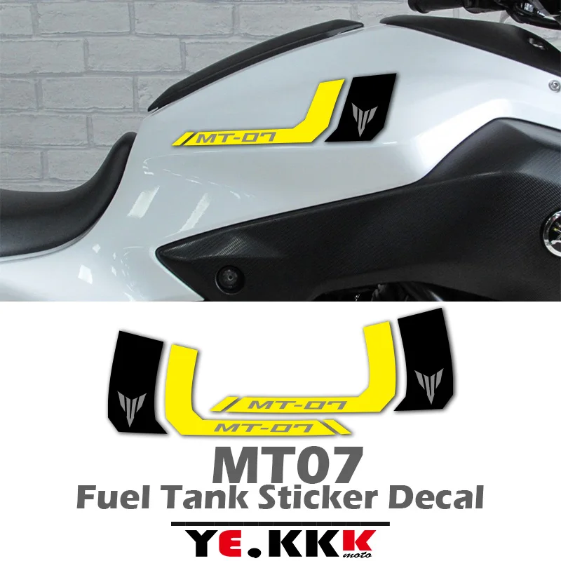 Autocollants pour réservoir de carburant, 2 pièces, LOGO personnalisé, pour YAMAHA MT07, FZ07, MT-07, nouvelle collection MT-07