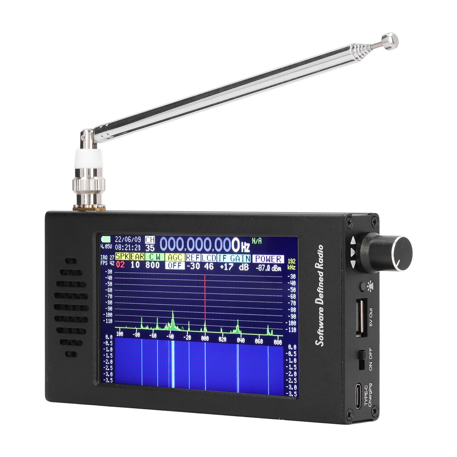 Portable DSP SDR Radio Receiver 4.3 Inch Touch Screen 100KHz To 149MHz FM MW SSB CW HAM Shortwave Radio Receiver