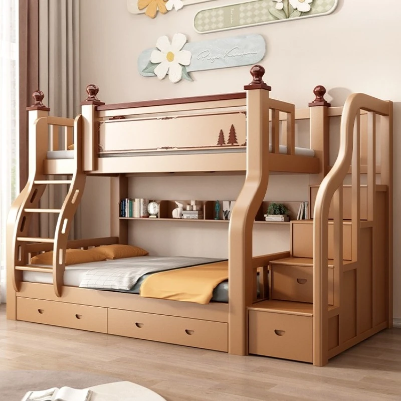 

All solid wood bunk bed double adult bunk bed two-layer high and low