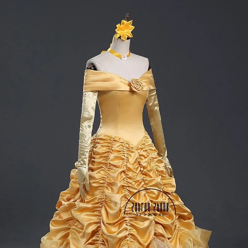 Newest Princess Belle Adult Women Costume Cosplay Costume Fancy Halloween Cos For Girls Dress