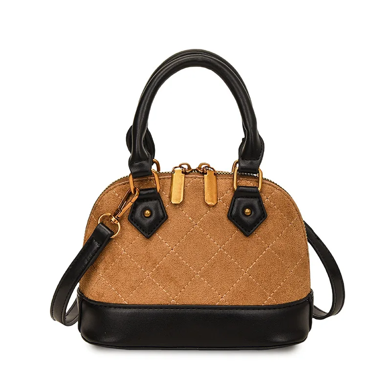 Neue Wildleder Shell Tasche frauen Raute Design Tragbare Schulter Messenger Tasche Nische Hohe Sinn