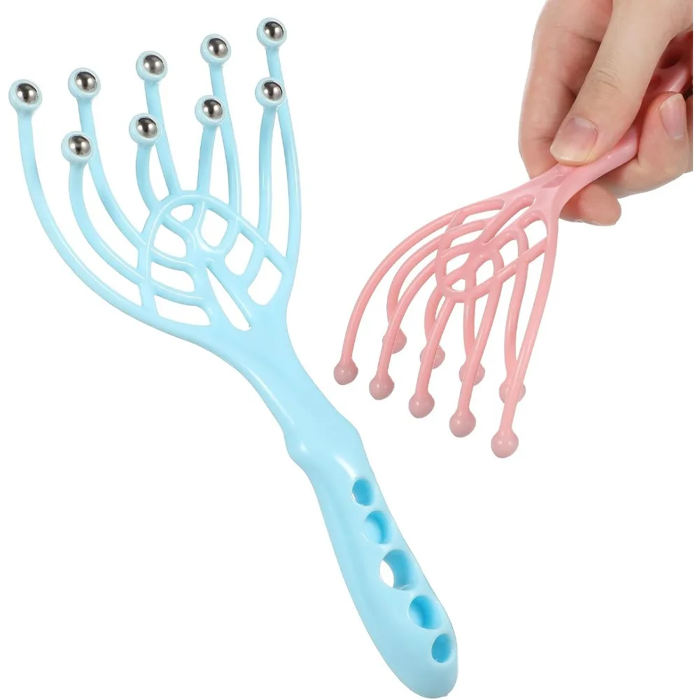 Handheld Five & Nine Claw Roller Head Massager, Meridian Massage Comb, Portable Scalp Scratcher for Deep Relaxation, Head Stress