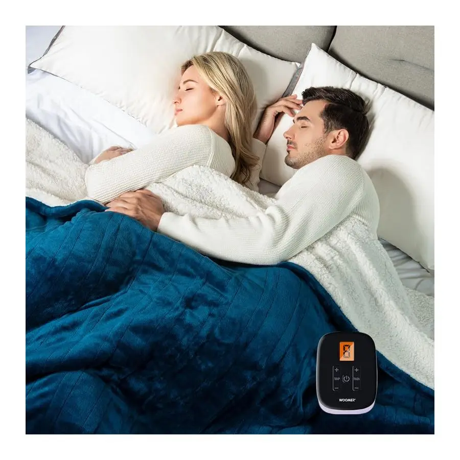 

Электрическое одеяло, полноразмерное 77 x 84, одеяло с подогревом и таймером 0,512 часов, 10 уровней нагрева, сертифицированное ETL, темно-синий бархат