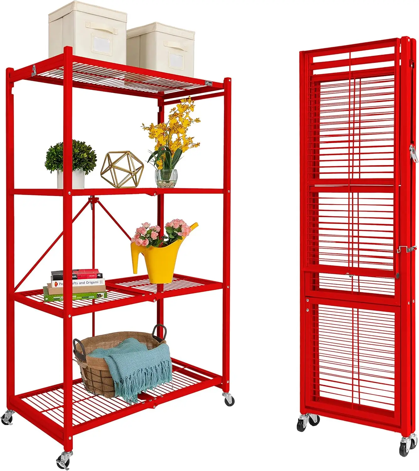 

Storage Shelves on Wheels, Steel Shelving, Heavy Duty Garage Storage & Organization, Closet Organizer, Utility Shelf