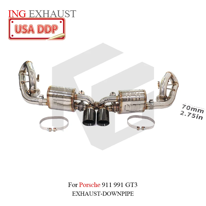 

ING Stainless Steel 304 Catback for Porsche 911 991 GT3 4.0T 2021+ vacuum Valve Switch Performance Tube Race Muffler System