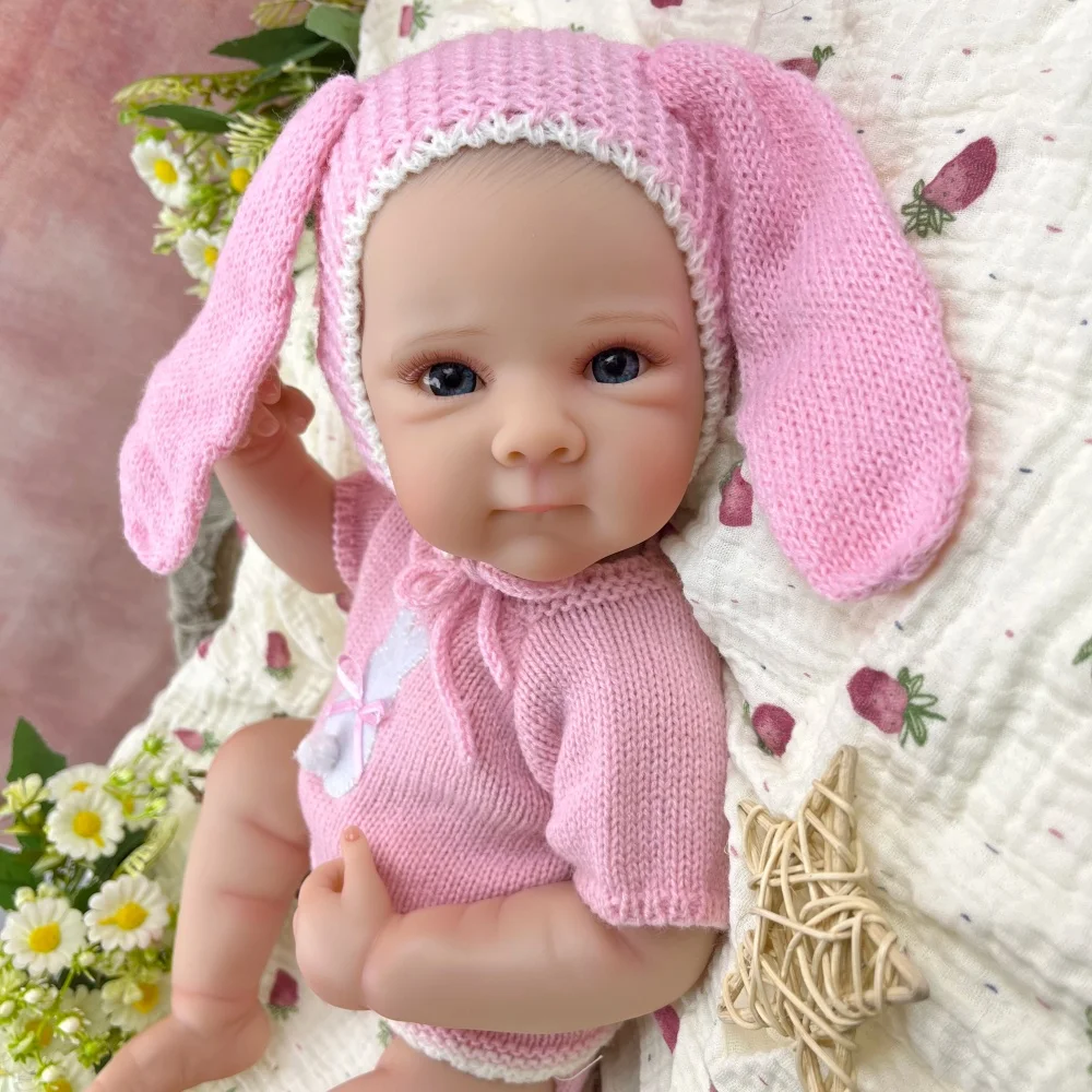 BZDOLL 19 Inch Full Vinyl Body Reborn Baby Doll 48 CM Handmade Fashion Reusable Toy for Kids Birthday Bathe Play House Gift