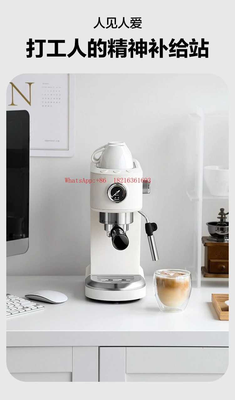 Coffee Machine Household Small Semi-automatic Italian Brewing Coffee Mini Grinding Milk Frother