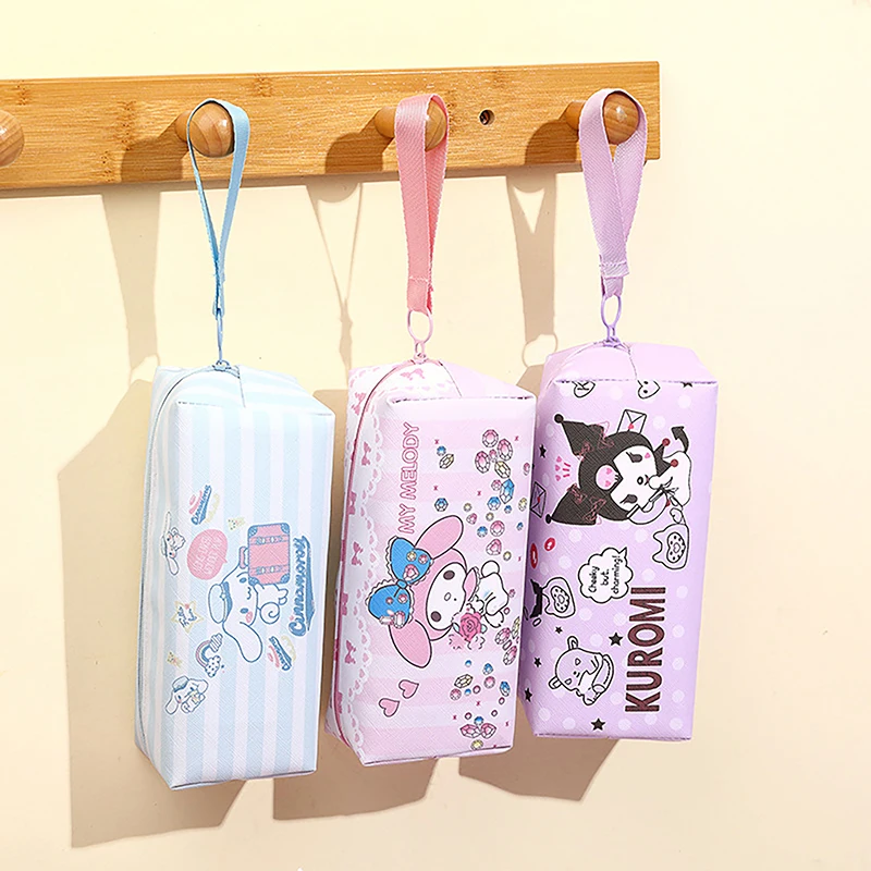 Cartoon Sanrio Pencil Bag Stationery Kawaii Cinnamoroll Kuromi My Melody Pencil Cases Pen Box Storage Bag School Supplies Gift