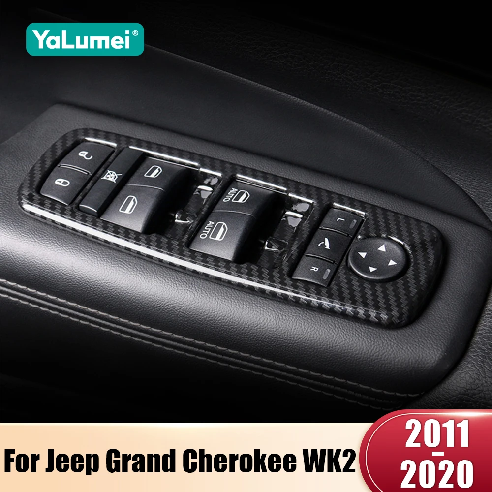 For Jeep Grand Cherokee WK2 2011 2012 2013 2014 2015 2016 2017 2018 2019 2020 Car Window Glass Lift Switch Button Cover Trims