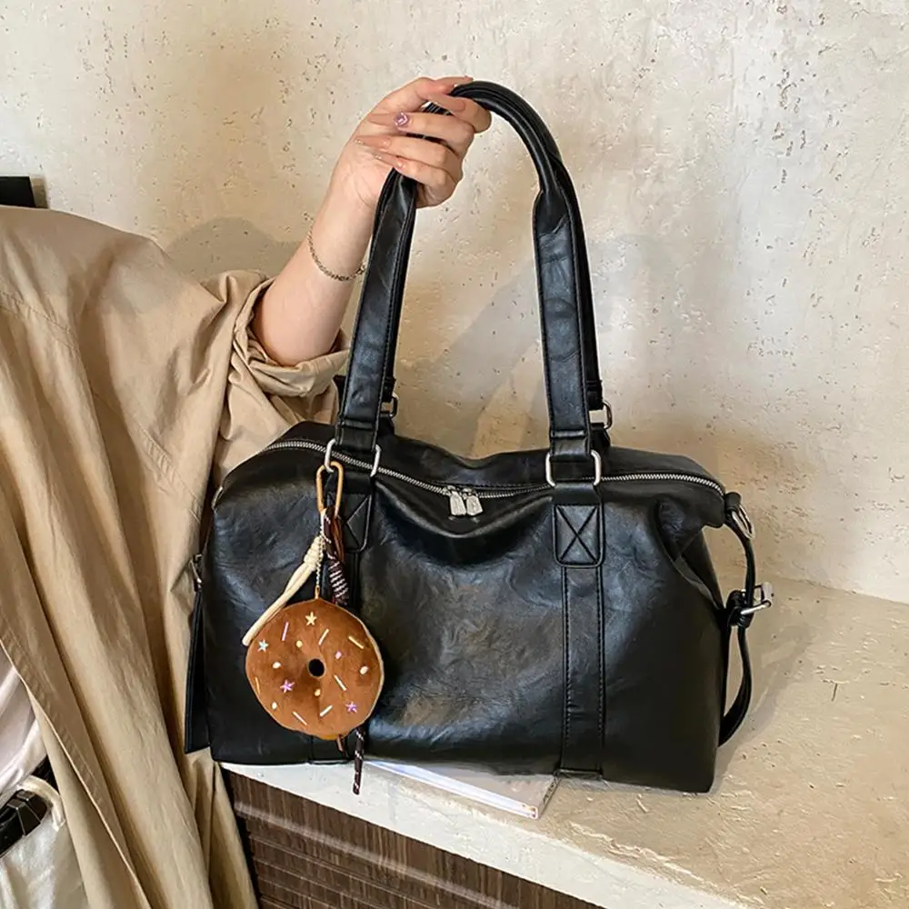 

Сумка-хобо из искусственной кожи с подвеской, сумка-тоут в стиле ретро, винтажная сумка через плечо, сумка для подмышек, сумки большой вместимости с верхней ручкой