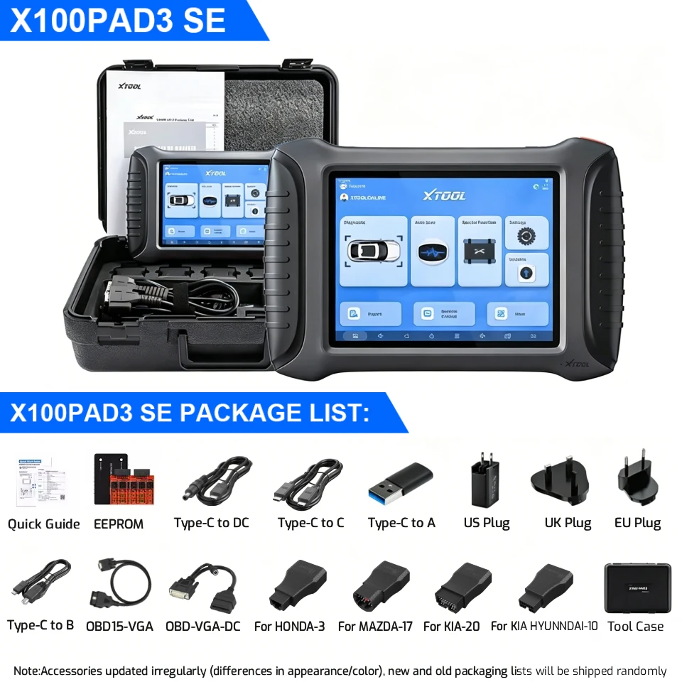 XTOOL X100PAD3 SE V2.0 All System Diagnostic Automotive Scanners IMMO Programming ECU Coding 38+ Resets Key Programming Scanner